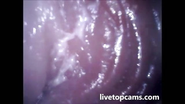 Orgasm filmed from inside vagina