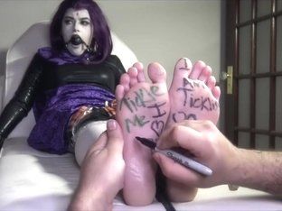 Tickling nina soles chained