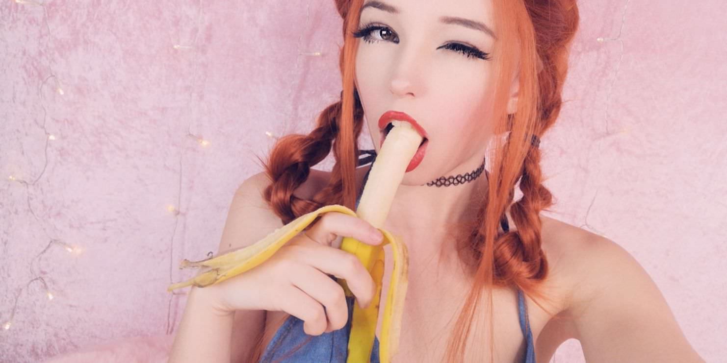 Belle delphine sucking banana