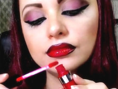 RED NAILS AND LIPSTICK SMOKING FETISH VIDEO.
