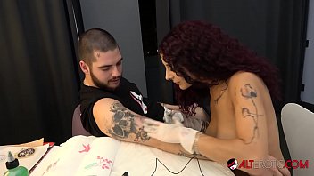 Canadian tatooed secretary face spermed