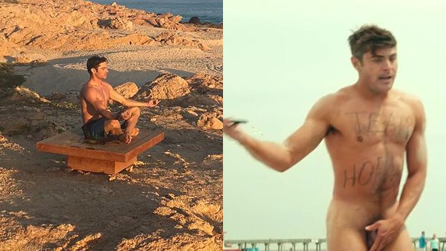 Efron shows nude body shaking