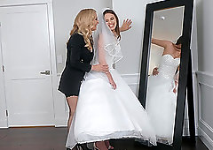 Wedding dresses threesome