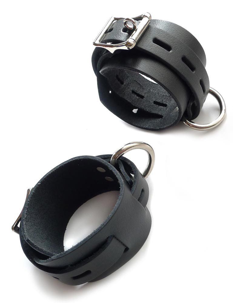 Bondage safety leather cuffs